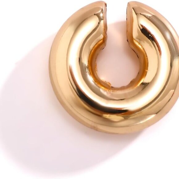 Set of 4 Chunky Gold Silver Non-Piercing Ear Cuffs for Women Stylish Clip-On Wra - Picture 7 of 7